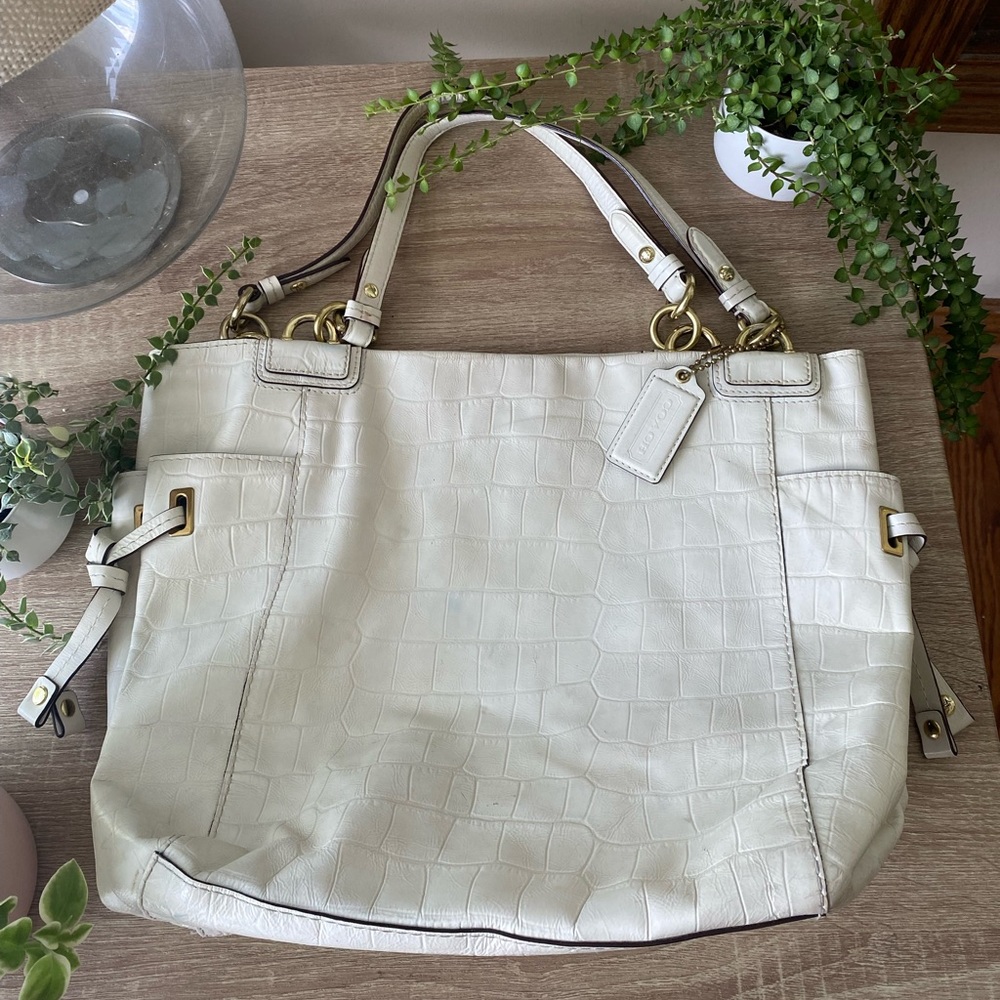 White Coach Alligator Print Purse